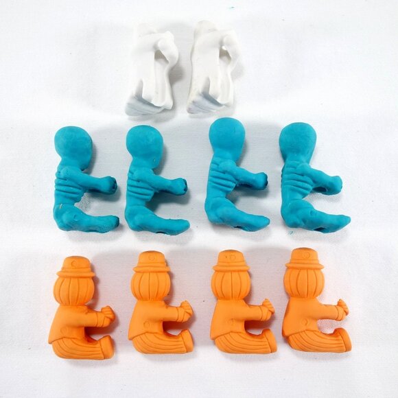 Halloween-Themed Pencil Toppers Set Of 10 Ghosts Skeletons & Pumpkin Heads - Picture 4 of 4